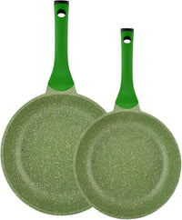 Prestige Essentials Granite Non Stick Set Combo | 24cm + 28CM Fry Pan Set | Induction Cookware Set 2 Pieces | Green - PR80996