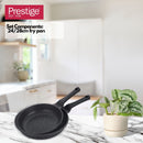 Prestige Essentials Granite Non Stick Set Combo | 24cm + 28CM Fry Pan Set | Induction Cookware Set 2 Pieces | Black - PR80995