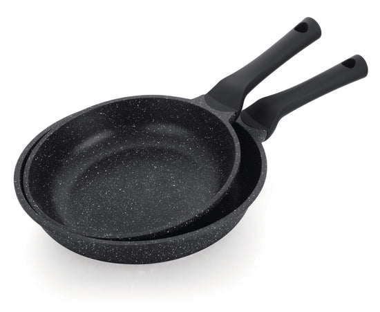 Prestige Essentials Granite Non Stick Set Combo | 24cm + 28CM Fry Pan Set | Induction Cookware Set 2 Pieces | Black - PR80995