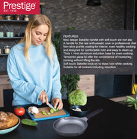 Prestige Essentials Granite Non-Stick Fry Pan 24cm | Induction Compatible Cast Aluminium Frying Pan | Black - PR81155