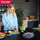 Prestige Essentials Grill Pan Square 47Cm | Non-Stick Granite Coated Grill Skillet | Induction Compatible Cookware | Black - PR81165