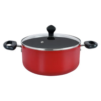 Prestige Value Pack Non-Stick Cast Aluminium Cookware sets  8 Pcs | Pots and Pans Set | Stock Pot Set | Milk Pan | Fry Pan | PR21952 - Red