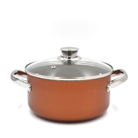 Prestige Ultra Non Stick Casserole with Glass Lid 20cm/2.8L and Complimentary Pan Holder | Induction Based Stock Pot | Non stick Stock Pot with Lid | PR22600