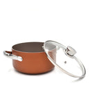 Prestige Ultra Non Stick Casserole with Glass Lid 24cm/5.2L and Complimentary Pan Holder | Induction Based Stock Pot | Non stick Stock Pot with Lid | PR22601