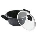 Prestige Essentials Granite 12 Piece Non-Stick Cast Aluminium Cookware sets | Induction Compatible Pots and Pans Set | Black - PR80965