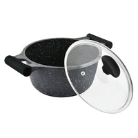 Prestige Essentials Granite 12 Piece Non-Stick Cast Aluminium Cookware sets | Induction Compatible Pots and Pans Set | Black - PR80965