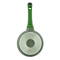 Prestige Essentials Sauce Pan with Glass Lid 16 Cm | Induction Compatible Non Stick Pan | Granite Coted Cooking Pot | Green - PR81106