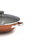 Prestige Ultra Non Stick Kadai with Glass Lid 26CM and Complimentary Pan Holder | Induction Based Stock Pot | Non stick Stock Pot with Lid | PR22604