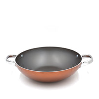 Prestige Ultra Non Stick Kadai with Glass Lid 28Cm and Complimentary Pan Holder | Induction Based Stock Pot | Non stick Stock Pot with Lid | PR22605