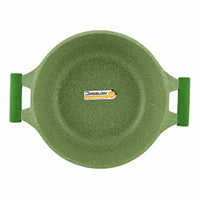 Prestige Essentials Non-Stick Casserole with Glass Lid 26Cm | Granite Induction Compatible Aluminium Cooking Pot | Green - PR81110