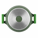 Prestige Essentials Non-Stick Casserole with Glass Lid 32Cm | Granite Induction Compatible Aluminium Cooking Pot | Green - PR81113