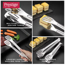 Prestige Stainless Steel Tong | Kitchen Cooking Tongs | Cooking Barbecue Grilling Food Tongs | Steak Tongs, Salad Tongs, Dessert Tongs For Buffet | PR49076