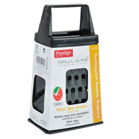 Prestige Stainless Steel Mini Box Grater|Sturdy and durable|Soft grip handle| Black - PR50153