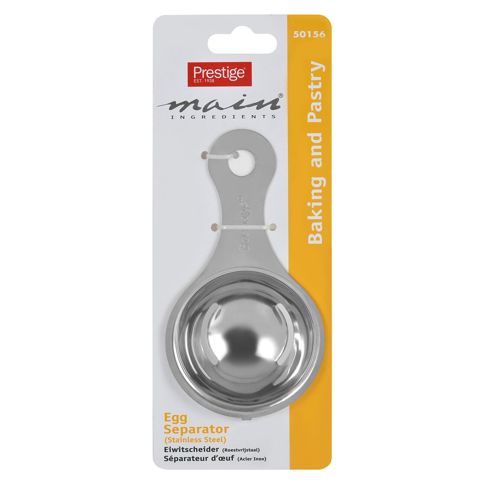 Prestige Egg Separator | Stainless Steel Yolk Egg White Filter | Kitchen Gadget | Silver - PR50156