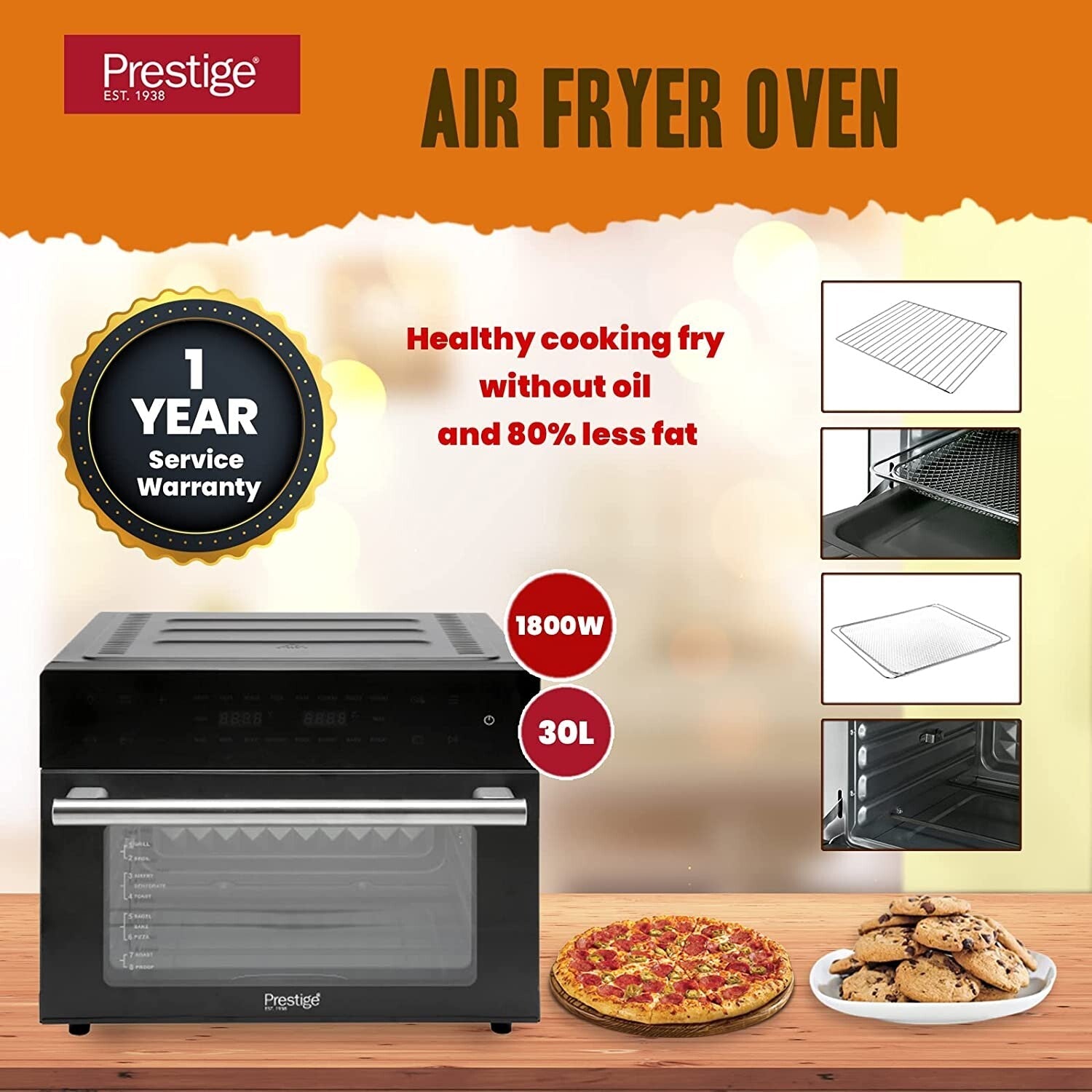 Prestige Air Fryer Oven - 30 Ltr - 1800W | PR81515