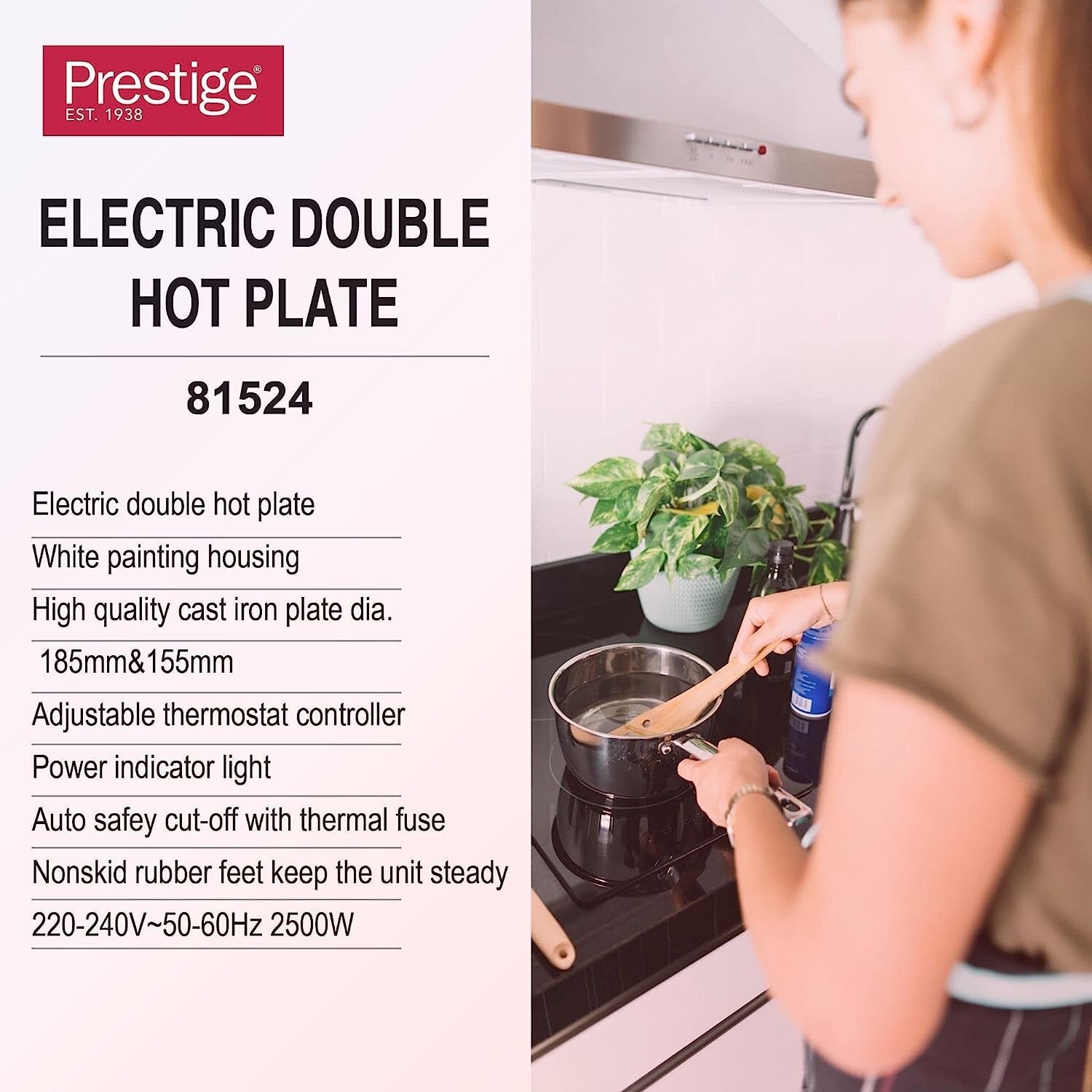 Prestige Double Hot Plate - 2500W | PR81524