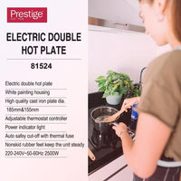 Prestige Double Hot Plate - 2500W | PR81524