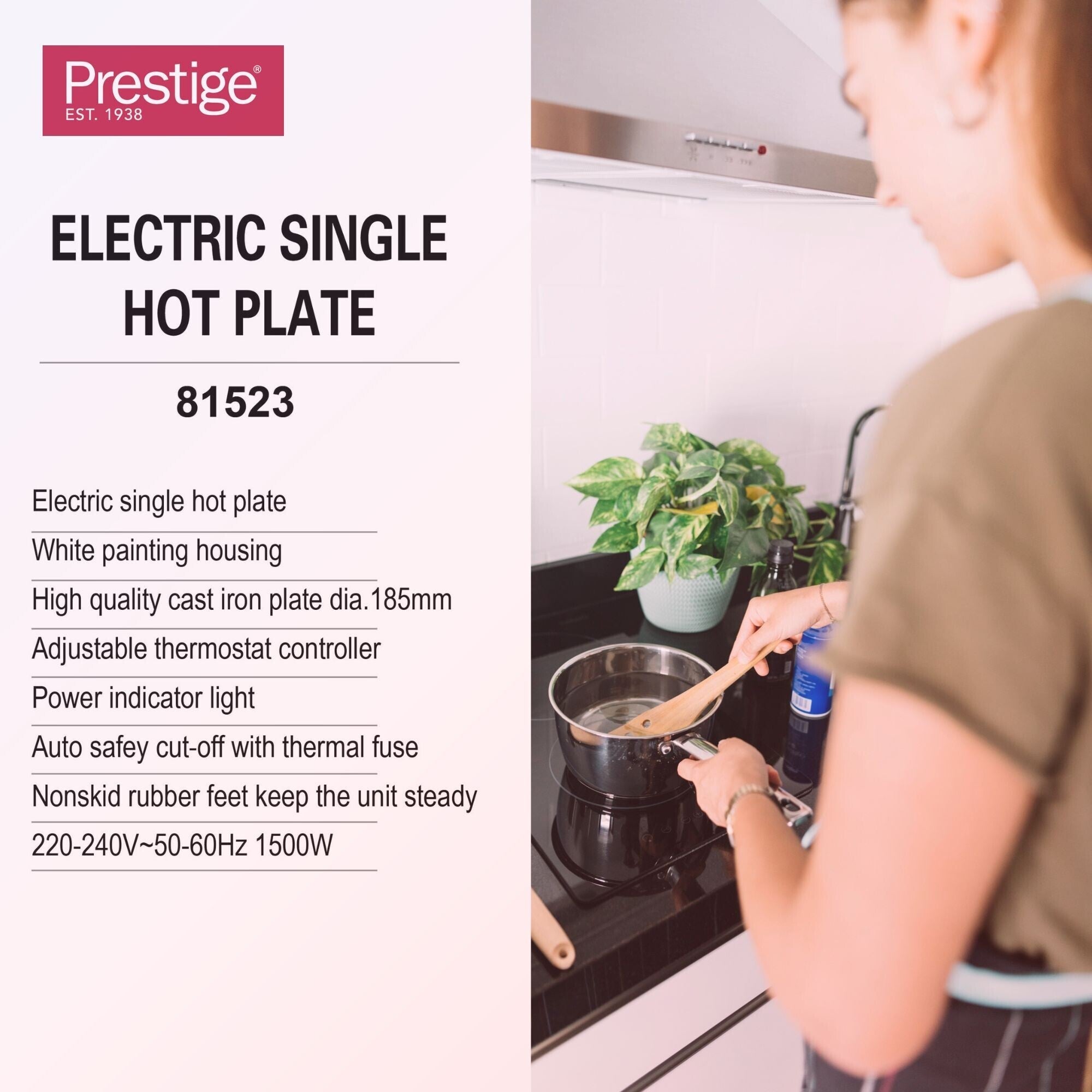Prestige Single Hot Plate - 1500W | PR81523