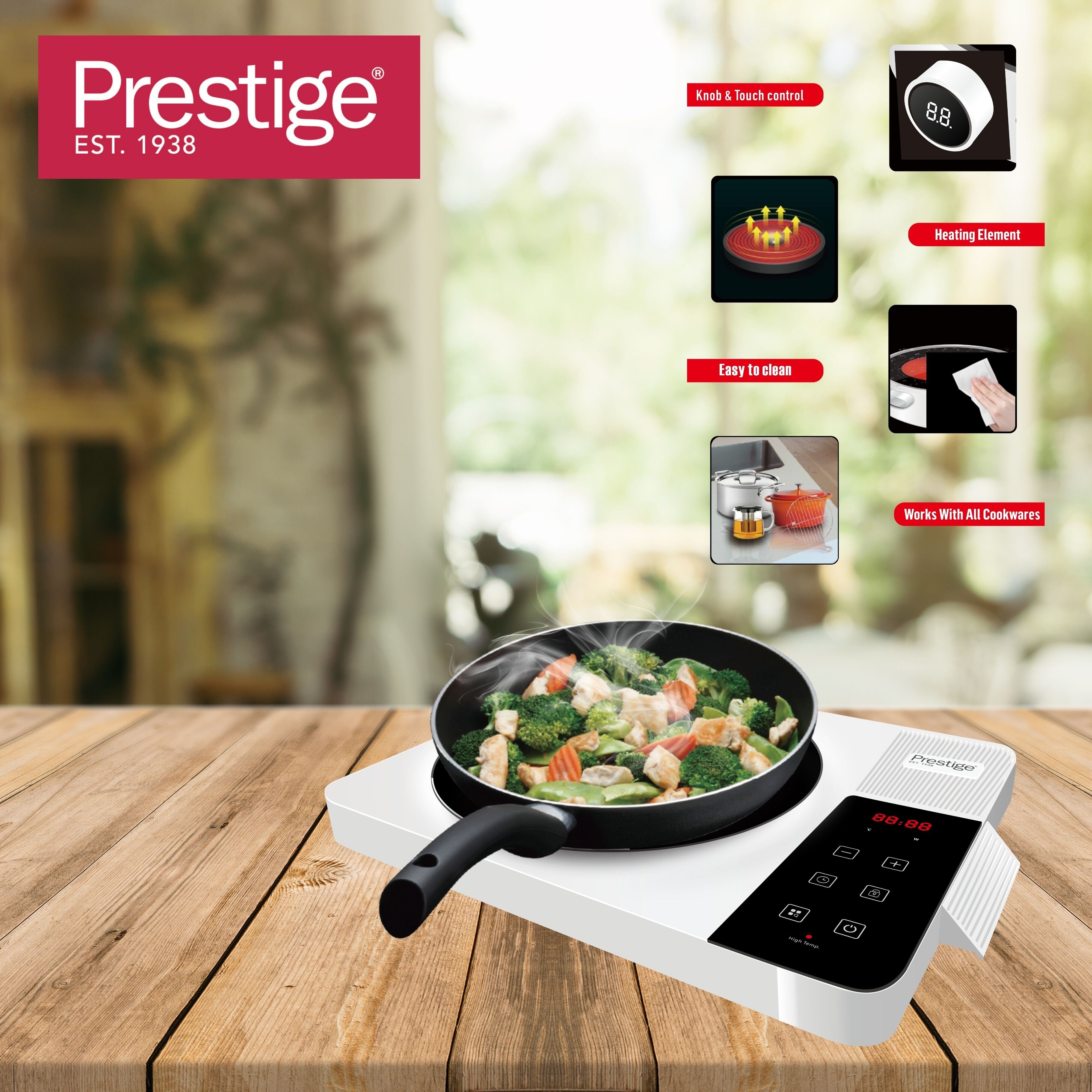 Prestige Single Infrared Cooker Square- 2000W | PR81538 – elementme