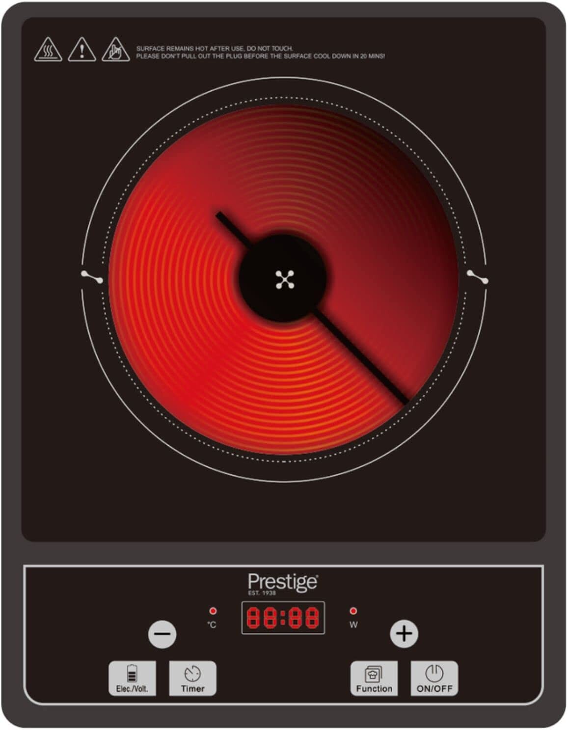 Prestige Infrared Cooker Crystal Plate - 2000 W | PR81519