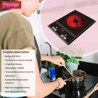 Prestige Infrared Cooker Crystal Plate - 2000 W | PR81519