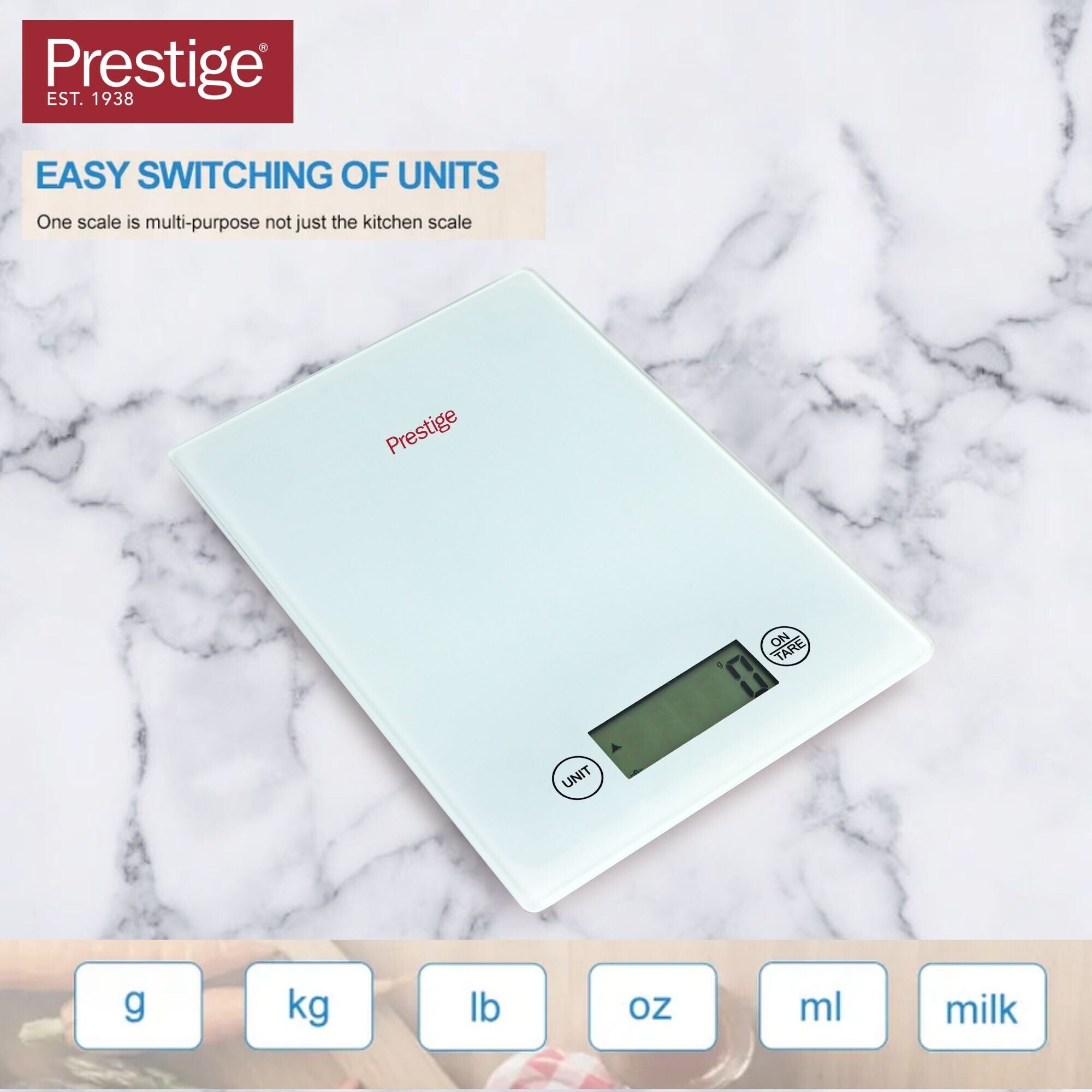Prestige Digital Kitchen Scale LCD Display - White | PR81005