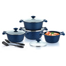 Prestige Essential 10 pcs Cookware Sets | Granite Coated Pots and Pans Set | Non-Stick Induction Compatible Cookware | Dark Blue - PR80999