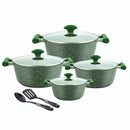 Prestige Essential 10 pcs Cookware Sets | Granite Coated Pots and Pans Set | Non-Stick Induction Compatible Cookware | Green -PR80998