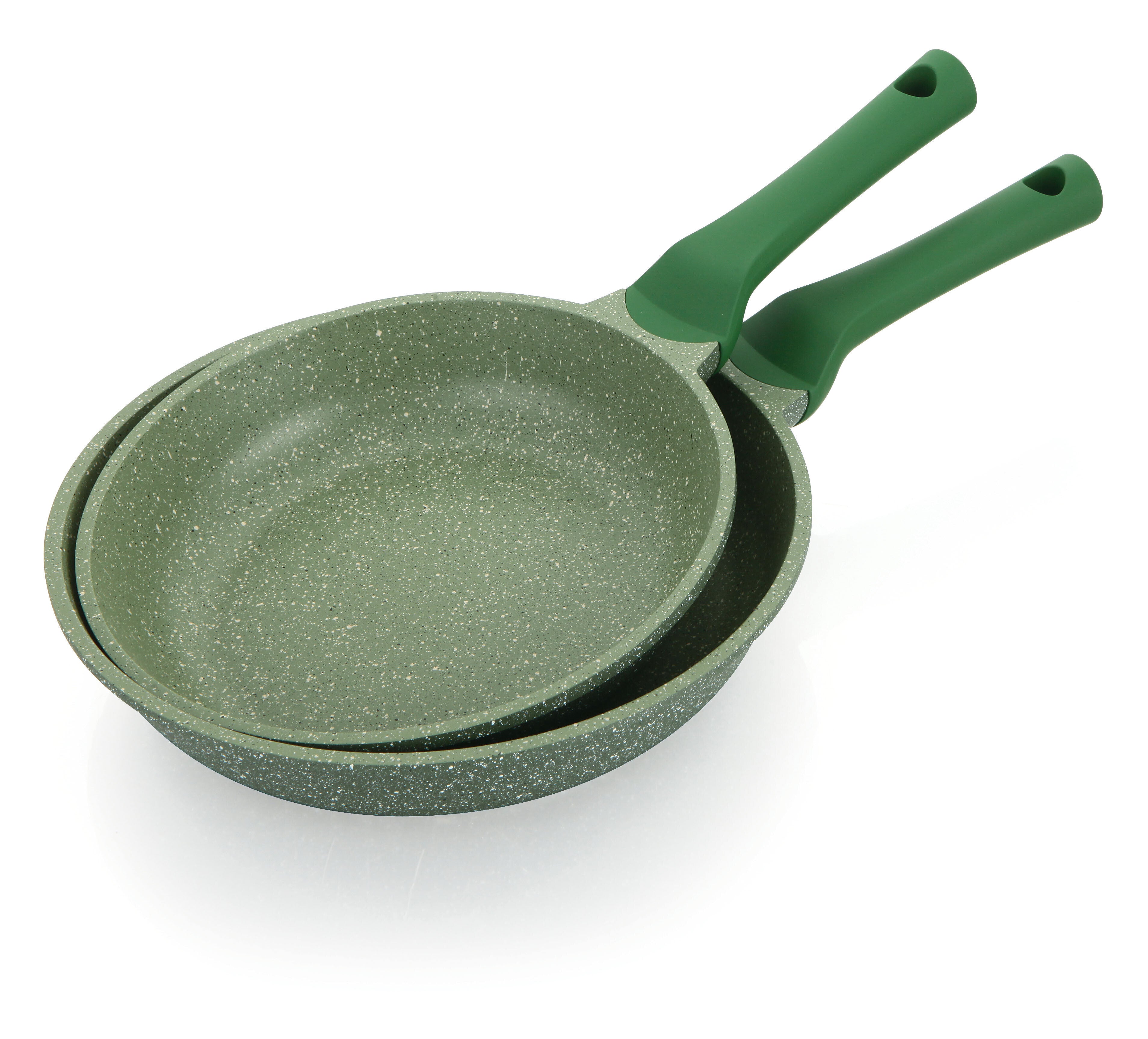 Prestige Essentials Nonstick Pots and Pans Set | Induction Cookware Set 11 Pieces | Non Stick Set Combo | Granite Cooking Set | Fry Pan Non Stick Combo Set | Green - PR80986