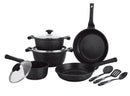 Prestige Essentials Nonstick Pots and Pans Set | Induction Cookware Set 11 Pieces | Non Stick Set Combo | Granite Cooking Set | Fry Pan Non Stick Combo Set | Black - PR80985
