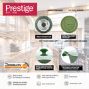 Prestige Essential 10 pcs Cookware Sets | Granite Coated Pots and Pans Set | Non-Stick Induction Compatible Cookware | Green -PR80998