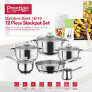 Prestige Stainless Steel Cookware Set 12 Piece | Silver - PR80952