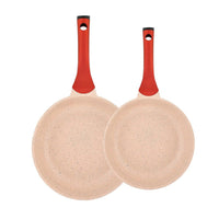 Prestige Essentials Nonstick Pots and Pans Set | Induction Cookware Set 11 Pieces | Non Stick Set Combo | Granite Cooking Set | Fry Pan Non Stick Combo Set | Pink - PR80987