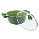 Prestige Essentials Granite 12 Piece Non-Stick Cast Aluminium Cookware sets | Induction Compatible Pots and Pans Set | Green - PR80963