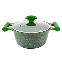 Prestige Essentials Granite 12 Piece Non-Stick Cast Aluminium Cookware sets | Induction Compatible Pots and Pans Set | Green - PR80963