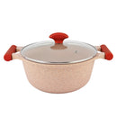 Prestige Essentials Granite 12 Piece Non-Stick Cast Aluminium Cookware sets |Induction Compatible Pots and Pans Set | Pink - PR80964