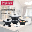 Prestige Essential 10 pcs Cookware Sets | Granite Coated Pots and Pans Set | Non-Stick Induction Compatible Cookware | Black - PR80997