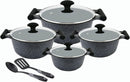 Prestige Essential 10 pcs Cookware Sets | Granite Coated Pots and Pans Set | Non-Stick Induction Compatible Cookware | Black - PR80997