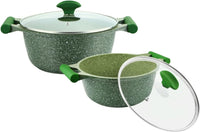 Prestige Essentials 9pcs Pots and Pans Set | Nonstick Cookware Sets | Granite Pots Set | Kitchen Induction Pots and Pans Cooking Sets | Pan Sets for Cooking | Green - PR80990