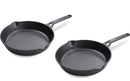 Prestige Pre-Seasoned Pre-Seasoned Cast Iron Cookware Set - 20Cm & 24Cm Frypan | Black - PR49082
