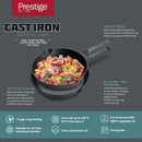 Prestige Pre-Seasoned Pre-Seasoned Cast Iron Cookware Set - 20Cm & 24Cm Frypan | Black - PR49082