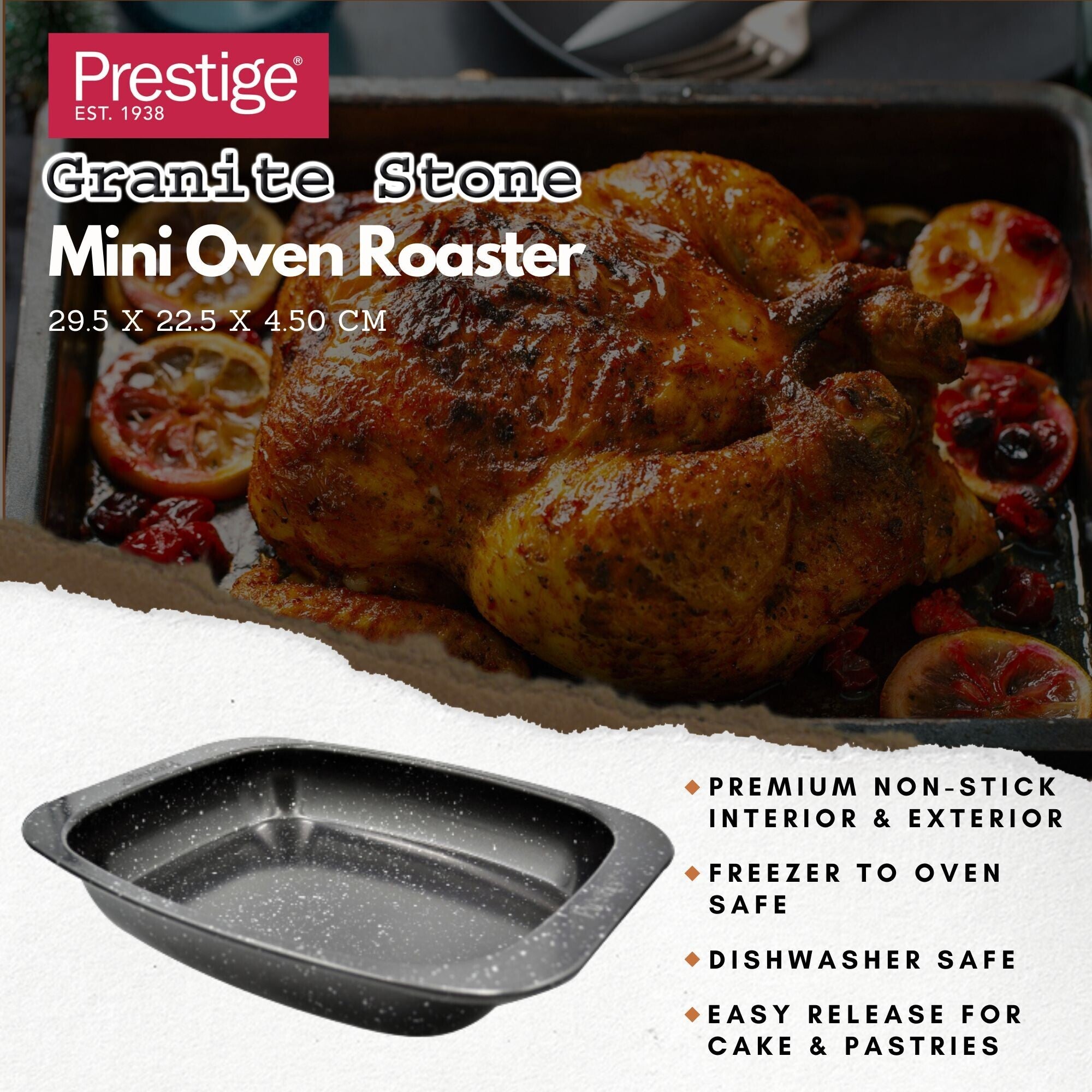 Prestige Granite Stone Mini Oven Roaster | PR48763