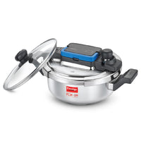Prestige Svachh FLIP-ON Mini SS Pressure Cooker 18 cm-2 L with Glass Lid | MPF20164