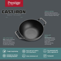 Prestige Cast Iron Pre-Seasoned Kadai 20 CM | PR48894