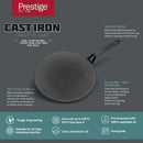 Prestige Cast Iron Pre-Seasoned Curved Tawa 28 cm | PR48884