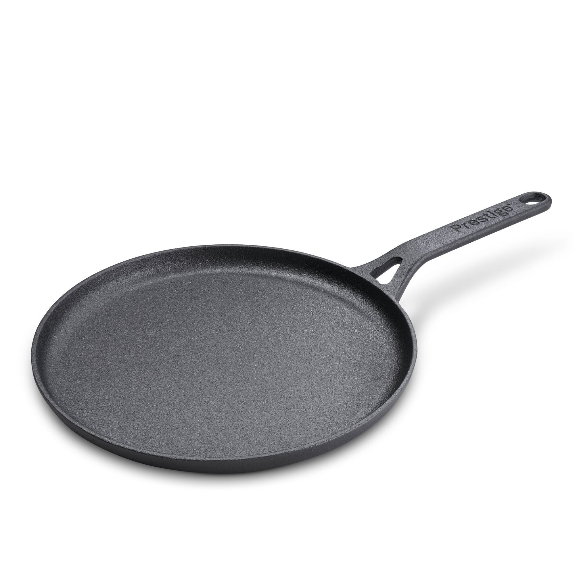 Prestige Cast Iron Pre-Seasoned Flat Tawa 24 cm | PR48891 Black