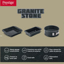 Prestige Granite 3Pcs Bakeware Set (23Cm Sq Cake Tin & 23Cm Loaf Tin / 18Cm Springform Cake Tin) | PR49078