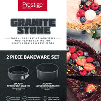 Prestige Granite 2Pcs Bakeware Set (20Cm Springform Cake Tin & 26Cm Loose Round Cake Tin) | PR49077