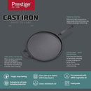 Prestige Cast Iron Pre-Seasoned Flat Tawa 28 cm | PR48885