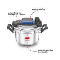 Prestige Svachh FLIP-ON SS Pressure Cooker 22 cm-5 L with Glass Lid | MPF20157